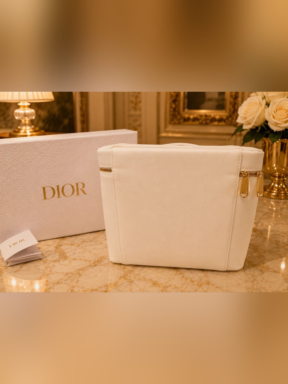 Authentic DIOR Luxury Cosmetic Train Case  – White With Gold Hardware - NWT - Picture 6 of 10